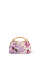 Women's Purple Chain Strap Sequin Mini Box Dress Bag | Derimod