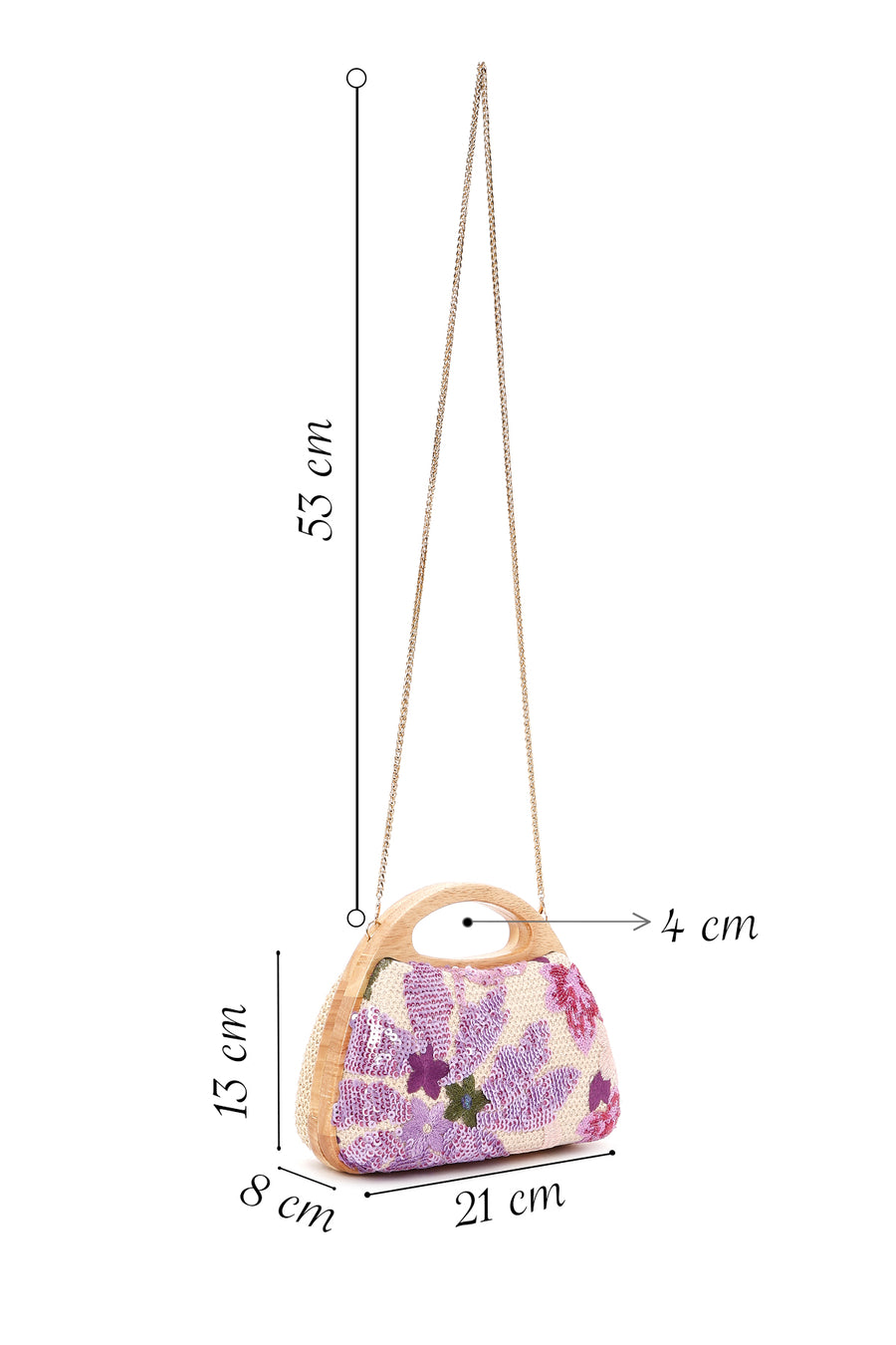 Women's Purple Chain Strap Sequin Mini Box Dress Bag