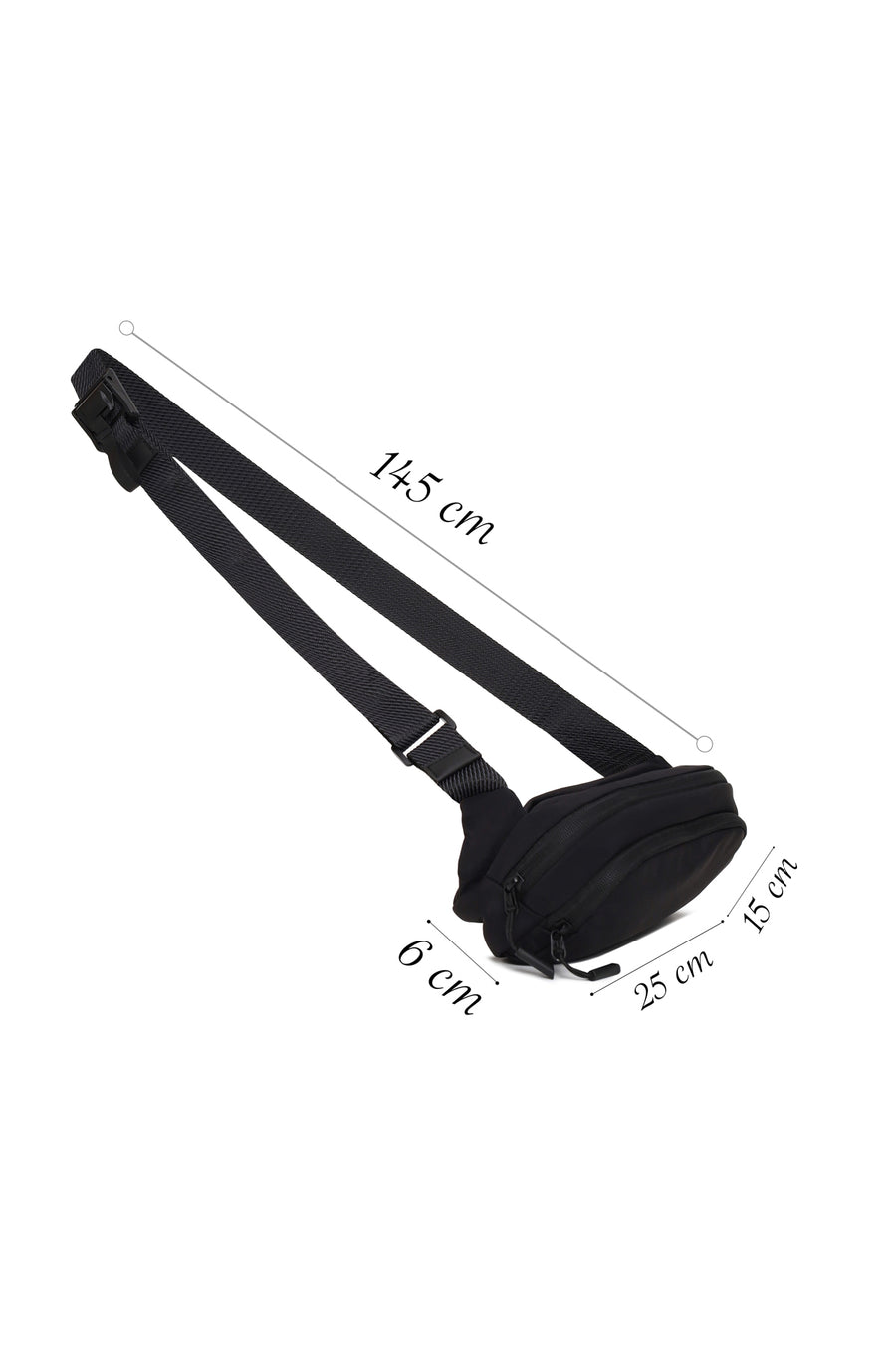 D-Pack Male Black Long-Strap Mini Fabric Handbag