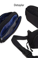 D-Pack Male Black Long-Strap Mini Fabric Handbag | Derimod