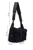 Male Black Fabric Messenger Bag | Derimod