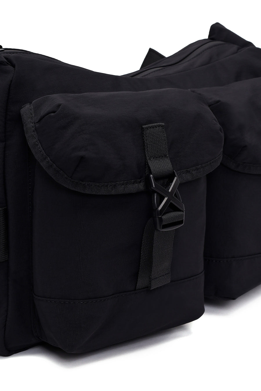 Male Black Fabric Messenger Bag