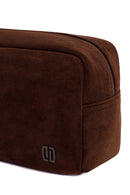 Male Brown Suede Mini Handbag | Derimod