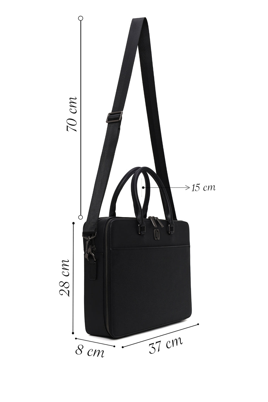 Male Black Long-Strap Briefcase