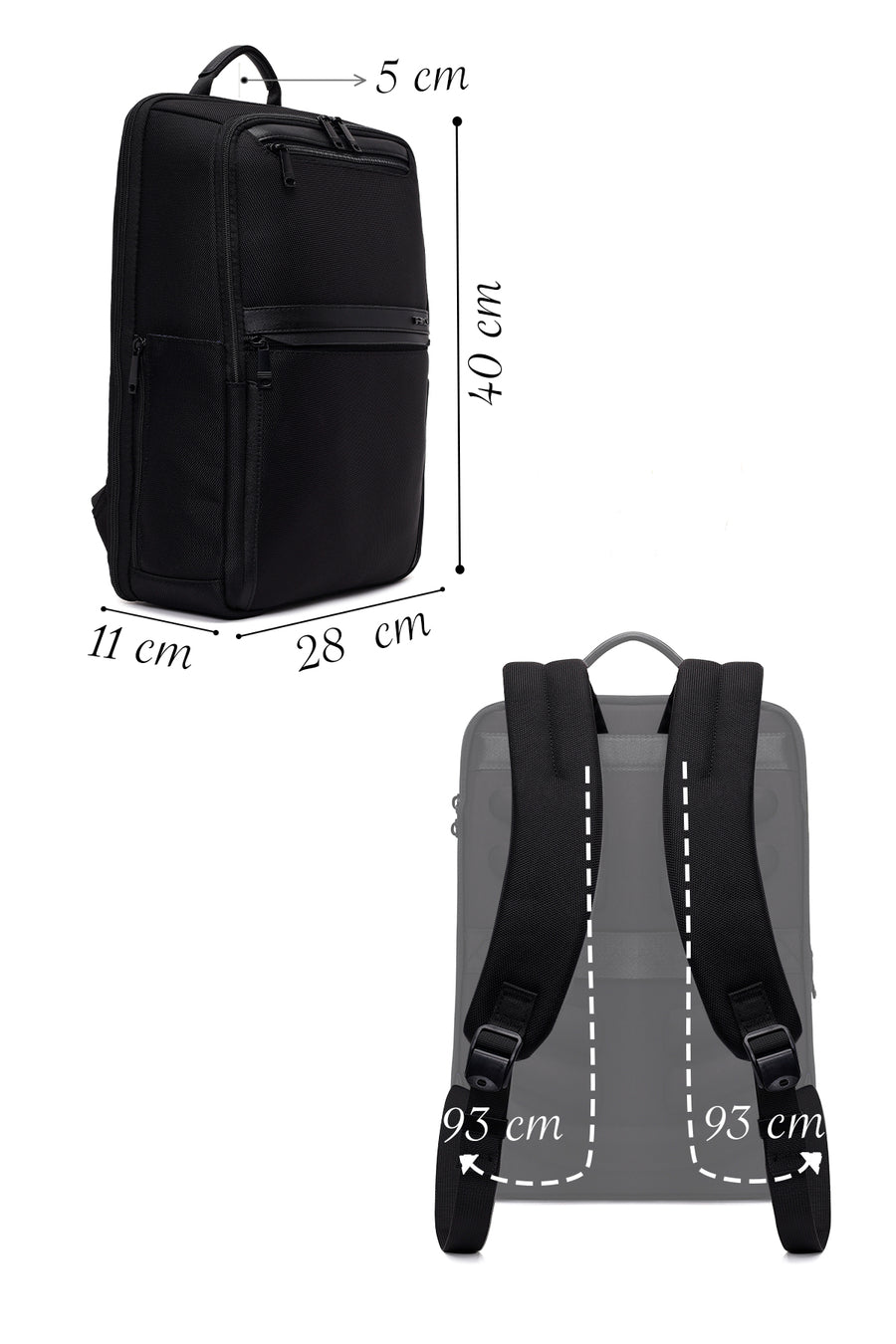 D-Pack Unisex Black Backpack