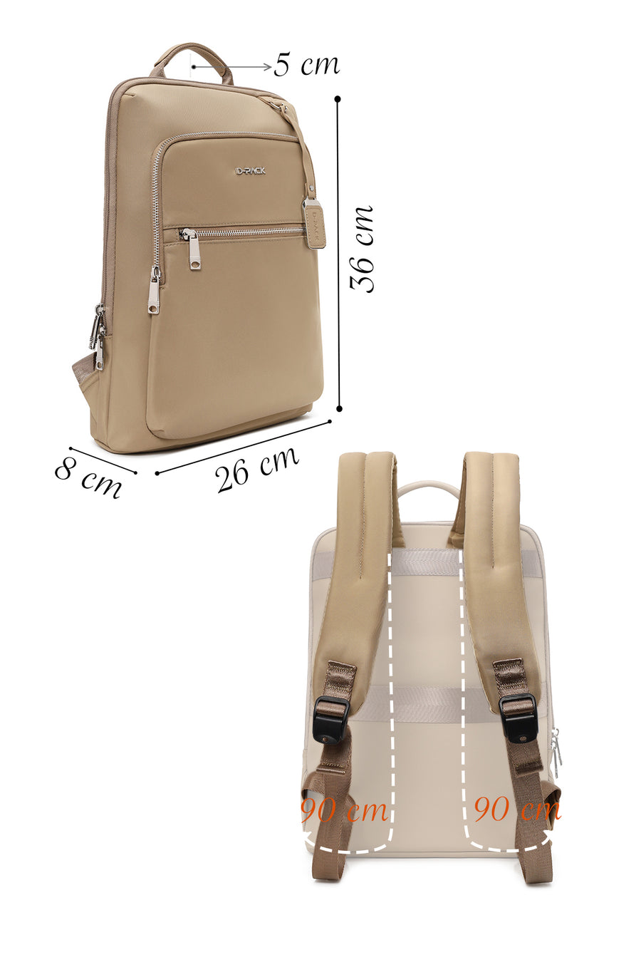 D-Pack Unisex Beige Backpack