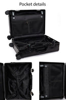 Unisex Black Croc-Effect Mini Cabin-Size Leather Suitcase | Derimod