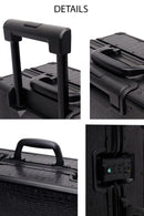 Unisex Black Croc-Effect Mini Cabin-Size Leather Suitcase | Derimod