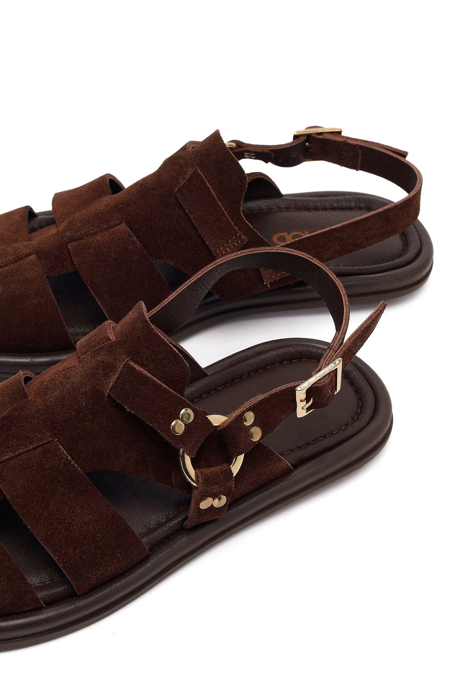 Woman Brown Suede Leather Sandals