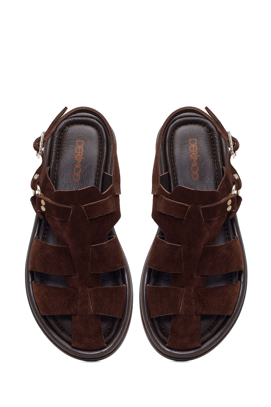 Woman Brown Suede Leather Sandals