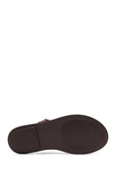Woman Brown Suede Leather Sandals | Derimod