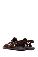 Woman Brown Suede Leather Sandals | Derimod