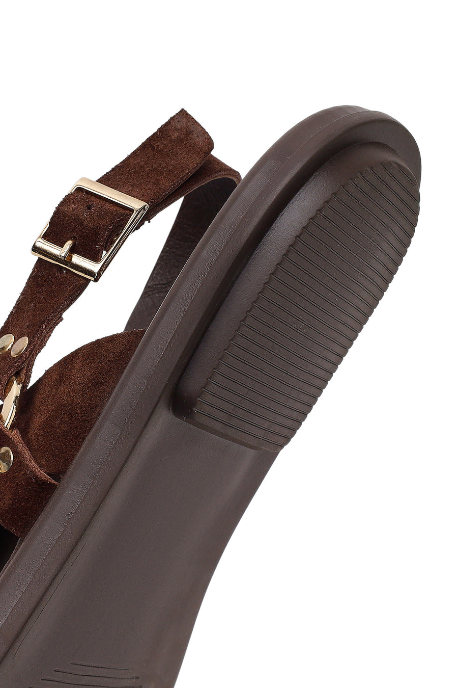 Woman Brown Suede Leather Sandals