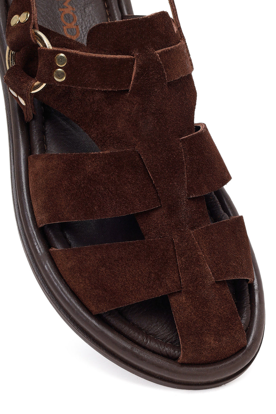 Woman Brown Suede Leather Sandals