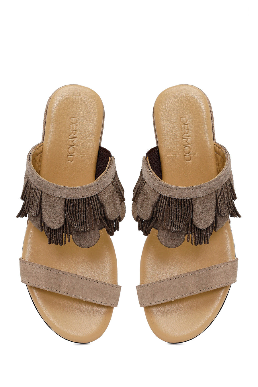 Women's Mink Wedge Suede Leather Slippers