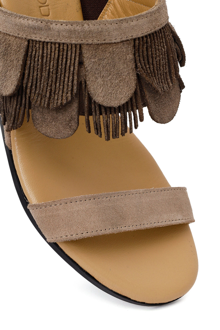 Women's Mink Wedge Suede Leather Slippers