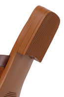 Women's Brown Leather Flip-Flops | Derimod