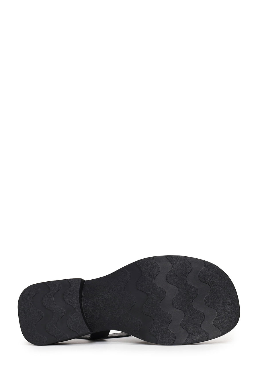 Woman Black Ankle-Buckle Leather Sandal