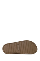 Woman Tan Buckled Suede Slipper | Derimod