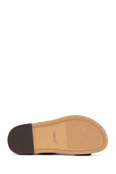 Woman Brown Toe-Post Suede Sandal | Derimod