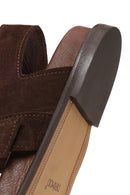 Woman Brown Toe-Post Suede Sandal | Derimod