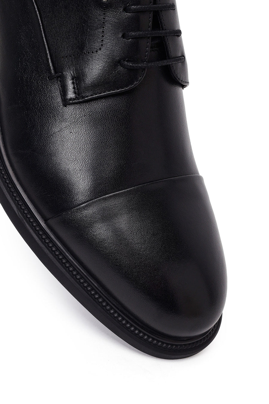Male Black Lace-Up Leather Casual Shoes