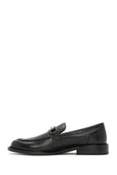 Men's Black Buckle Leather Classic Loafer | Derimod
