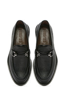 Men's Black Buckle Leather Classic Loafer | Derimod