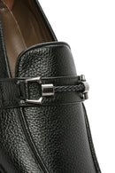Men's Black Buckle Leather Classic Loafer | Derimod
