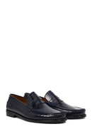 Men's Navy Blue Leather Classic Loafer | Derimod