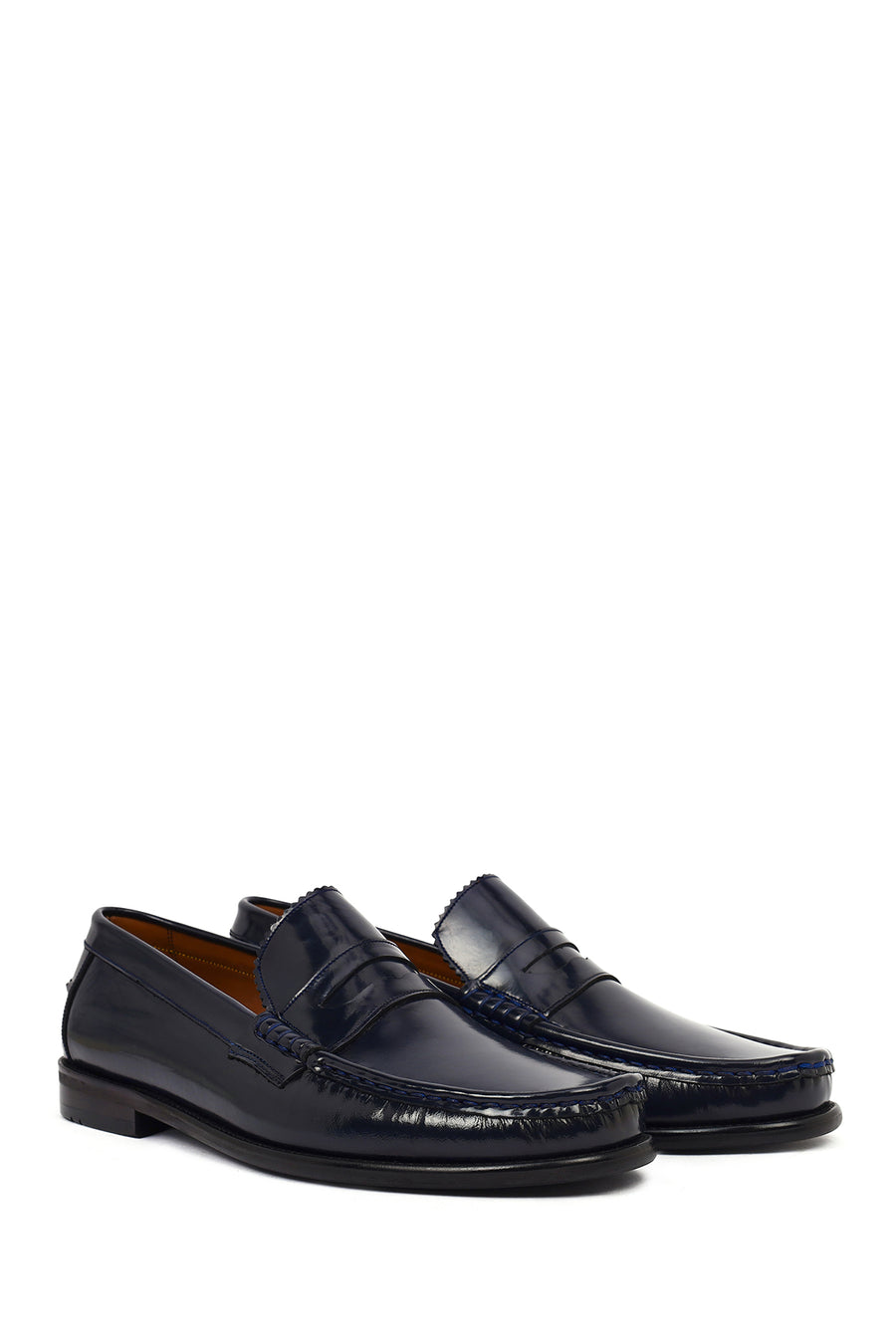 Men's Navy Blue Leather Classic Loafer