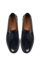 Men's Navy Blue Leather Classic Loafer | Derimod