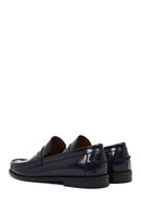 Men's Navy Blue Leather Classic Loafer | Derimod