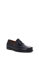 Men's Navy Blue Leather Classic Loafer | Derimod