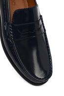 Men's Navy Blue Leather Classic Loafer | Derimod