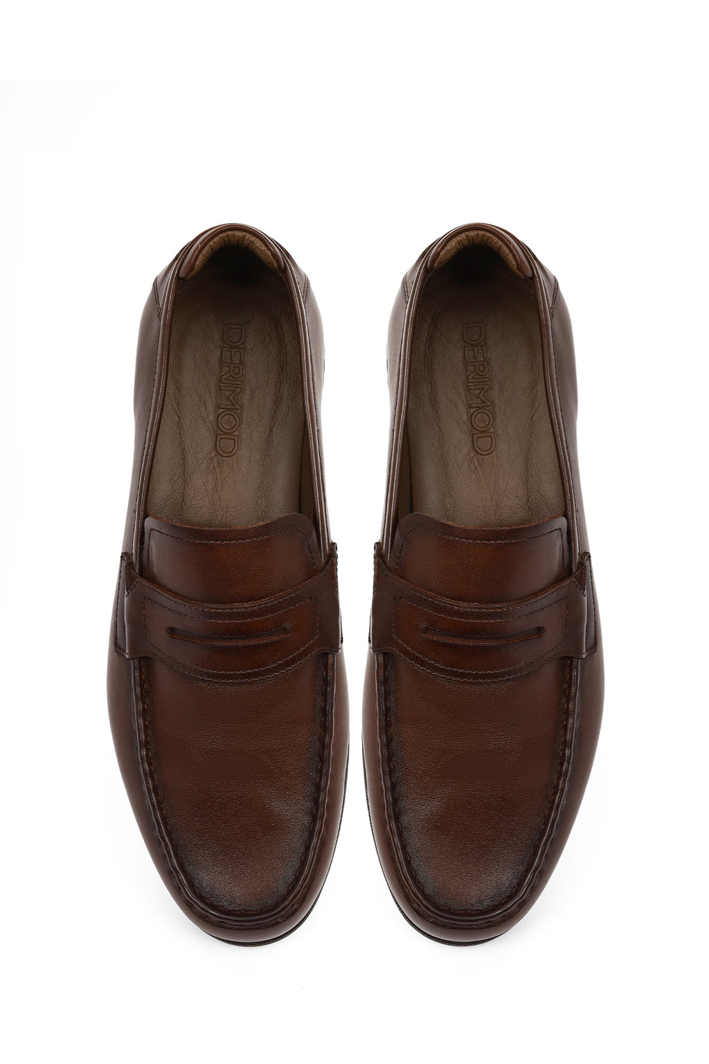 Erkek Kahverengi Deri Casual Loafer