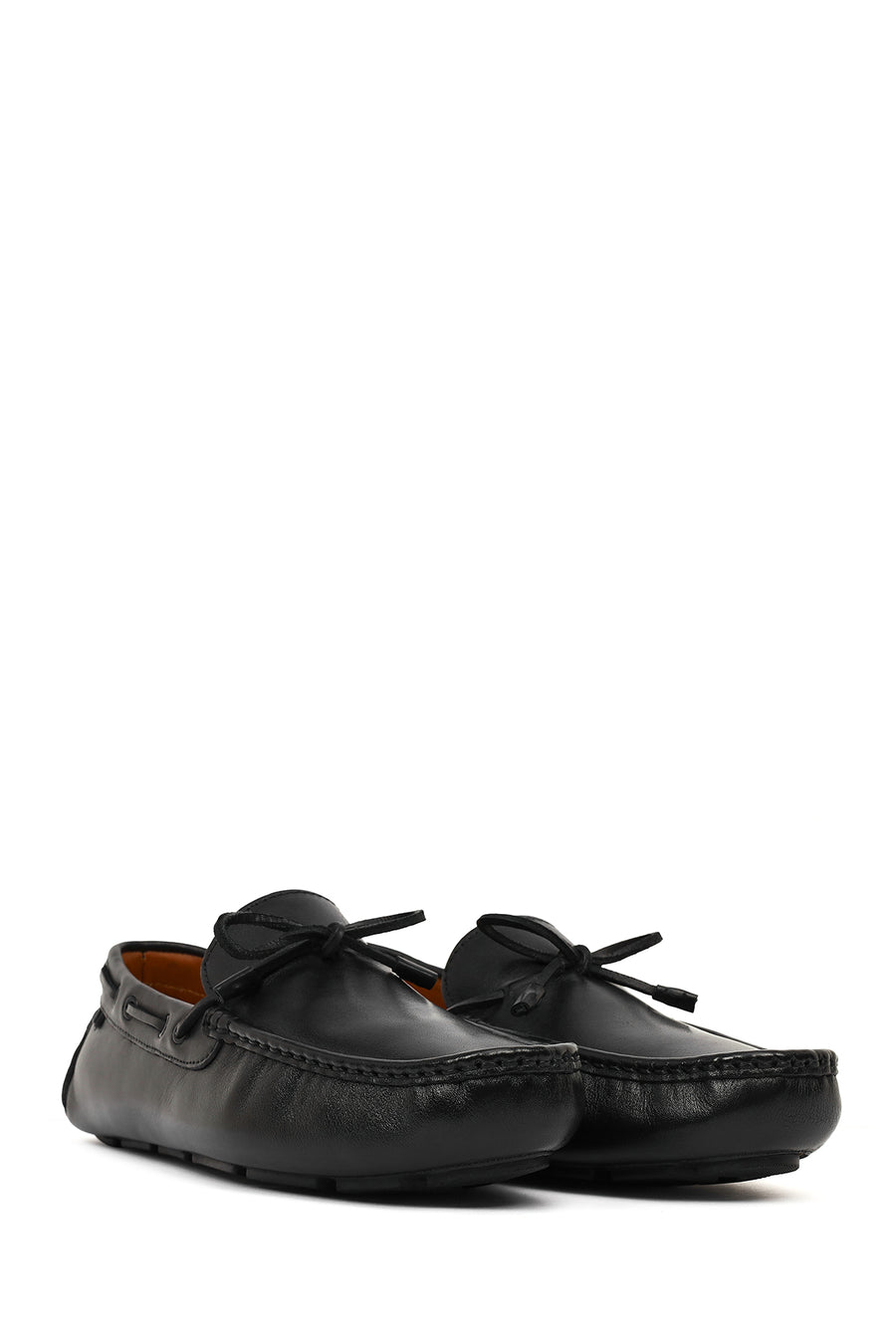 Men's Black Leather Casual Loafer