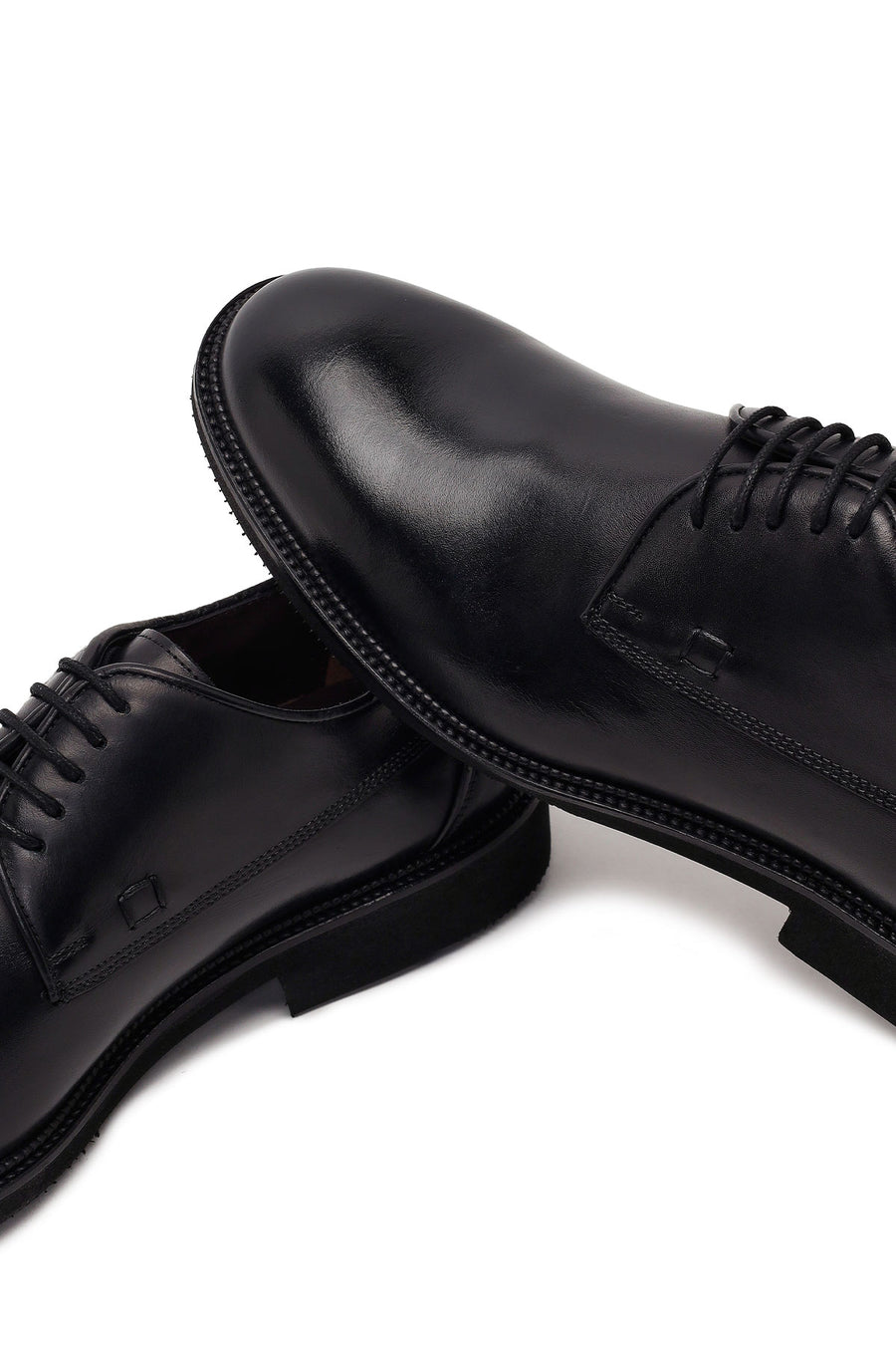 Men's Black Lace-up Leather Casual Shoes