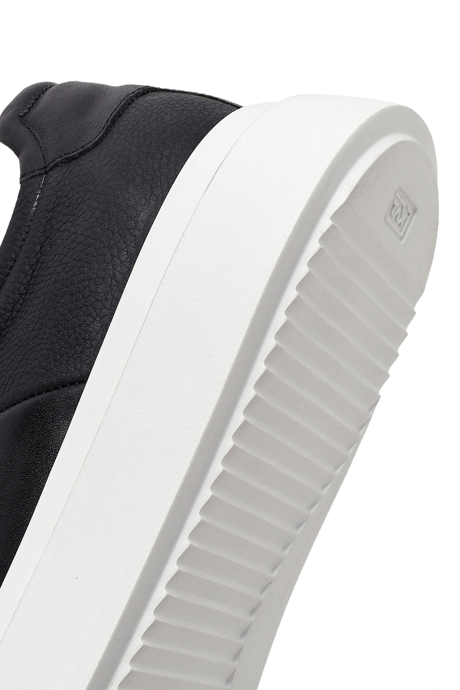 Erkek Siyah Bağcıklı Kalın Tabanlı Deri Sneaker