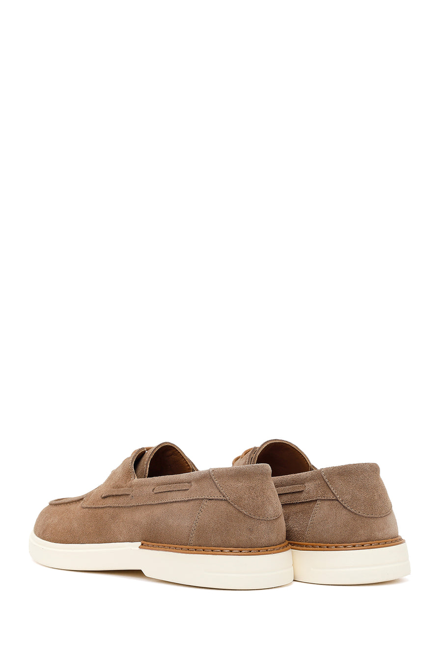 Men's Beige Lace-up Suede Leather Casual Shoes