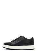 Men's Black Lace-up Thick-Sole Leather Sneaker | Derimod