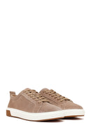 Men's Beige Lace-Up Suede Leather Sneaker | Derimod