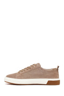 Men's Beige Lace-Up Suede Leather Sneaker | Derimod