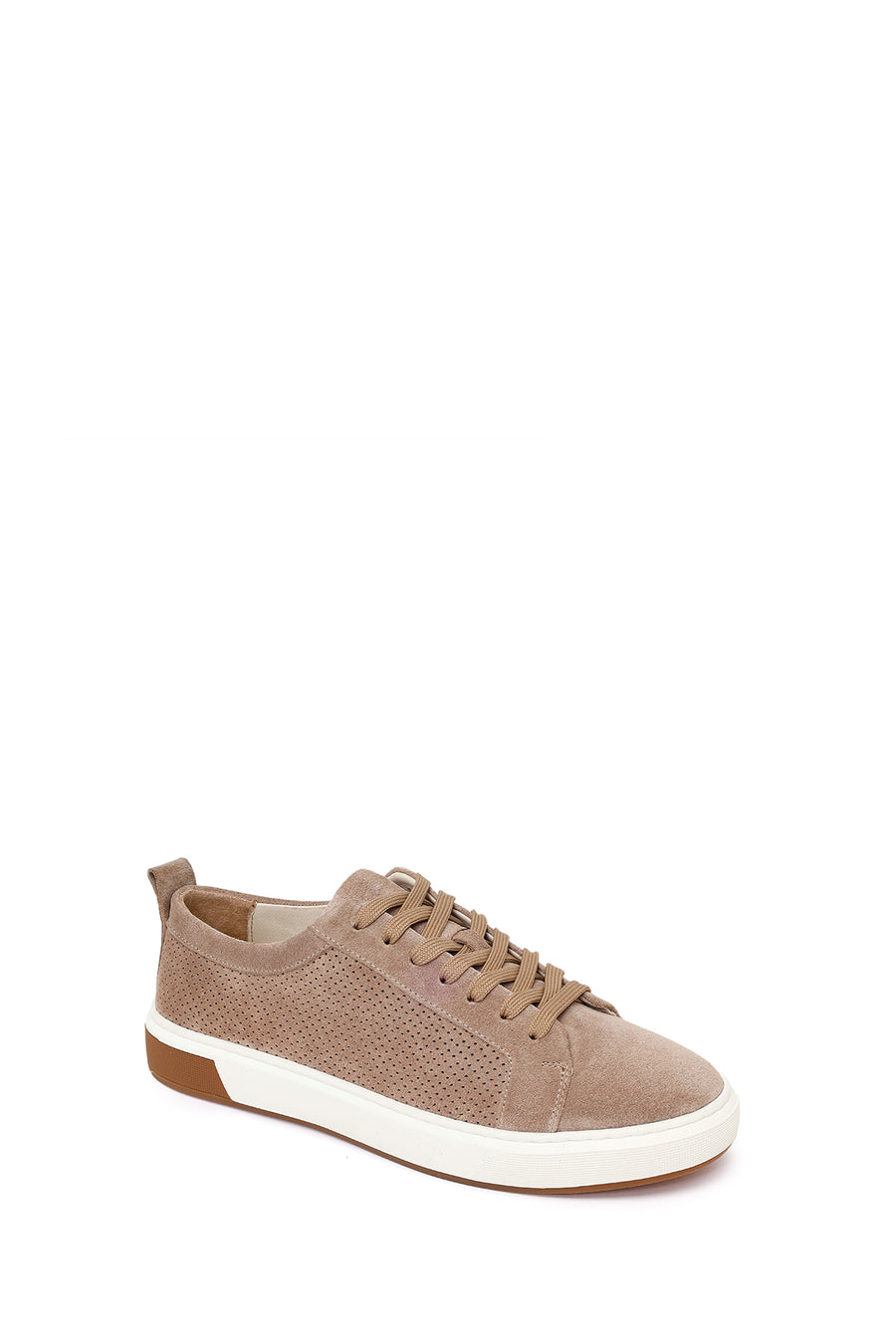 Men's Beige Lace-Up Suede Leather Sneaker