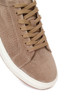 Men's Beige Lace-Up Suede Leather Sneaker | Derimod