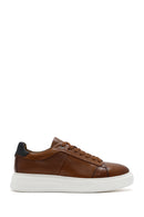 Men's Tan Lace-up Thick-Sole Leather Sneaker | Derimod