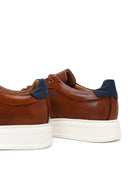 Men's Tan Lace-up Thick-Sole Leather Sneaker | Derimod