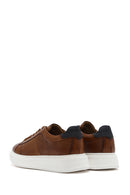 Men's Tan Lace-up Thick-Sole Leather Sneaker | Derimod