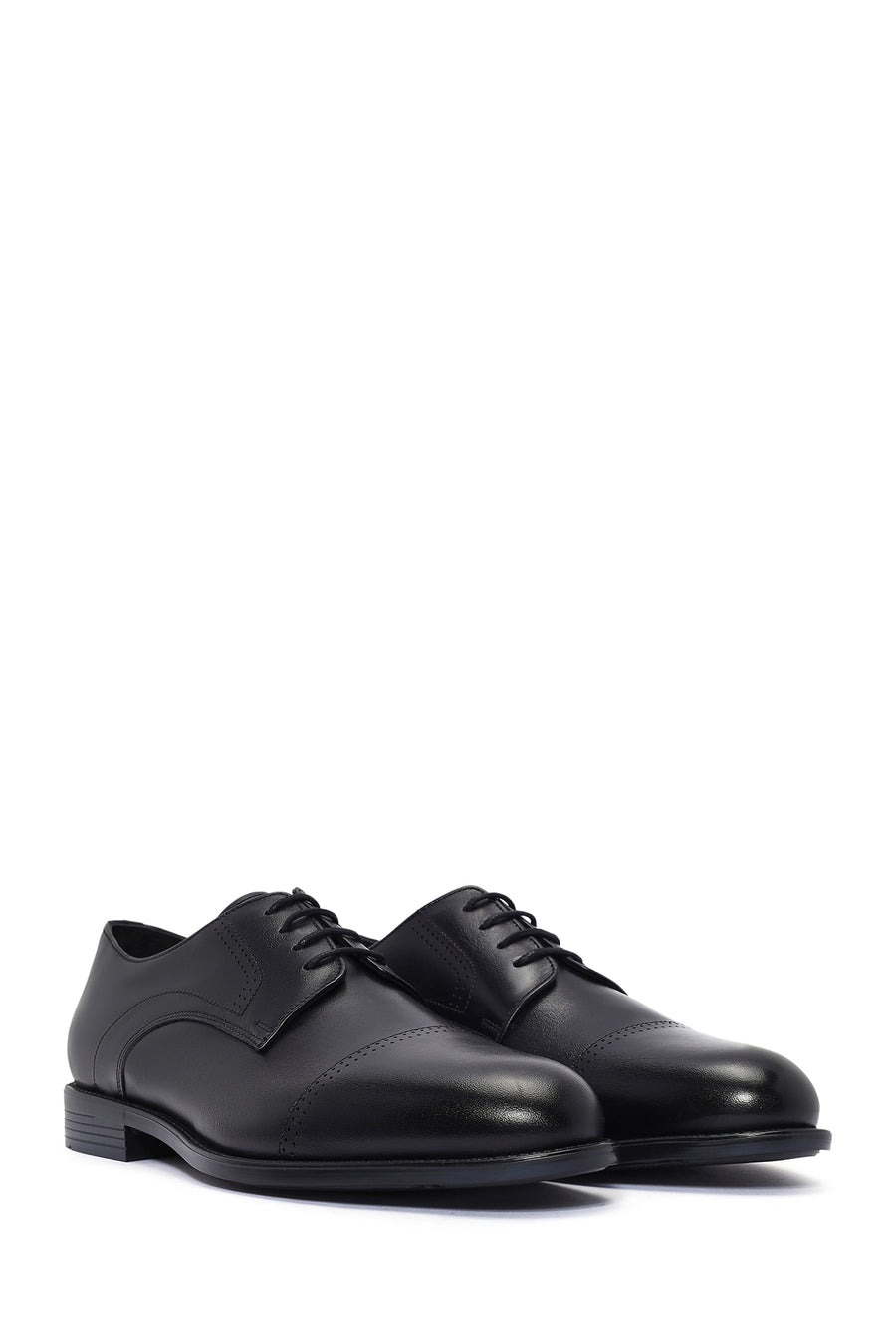 Men's Black Laced Leather Classic Shoes