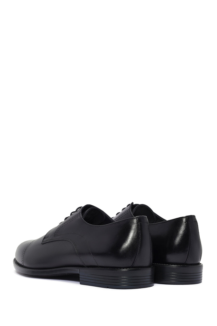 Men's Black Laced Leather Classic Shoes
